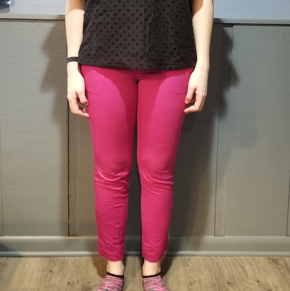 Pink Fitted Ankle Pant